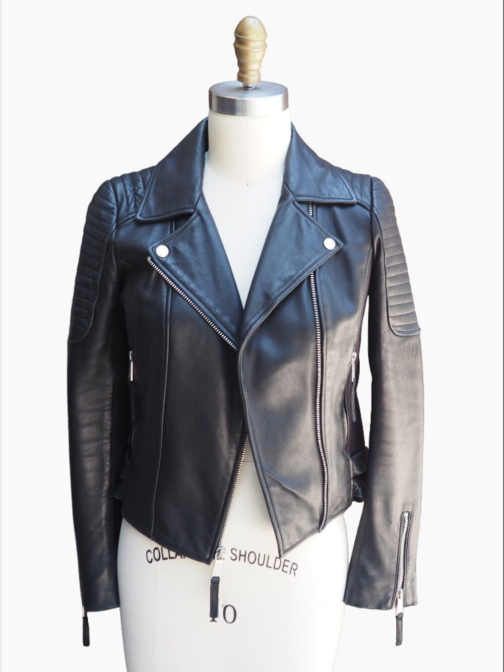 BCBG Moto Style Leather Jacket - XS